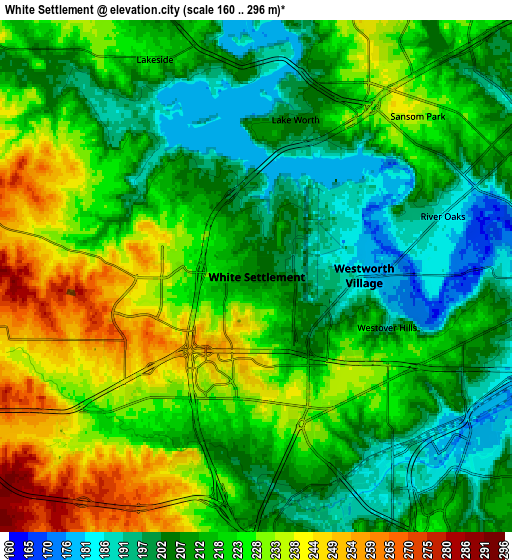 Zoom OUT 2x White Settlement, United States elevation map