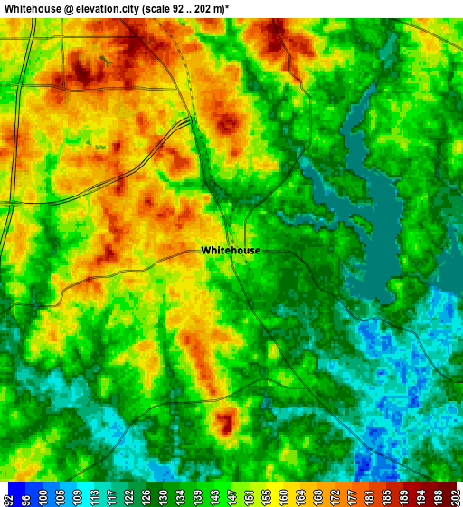 Zoom OUT 2x Whitehouse, United States elevation map