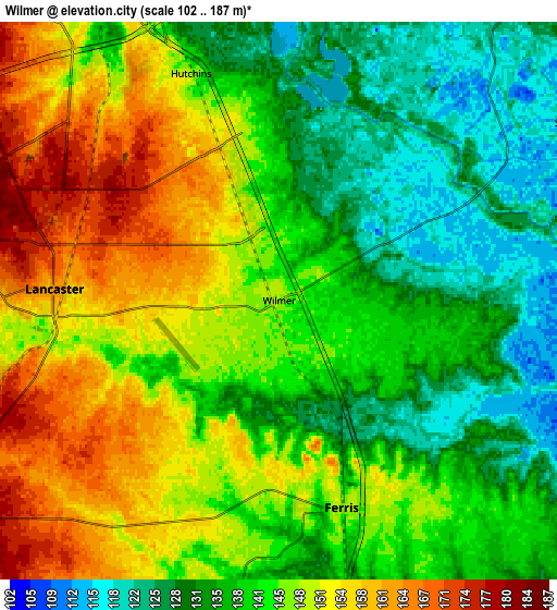 Zoom OUT 2x Wilmer, United States elevation map