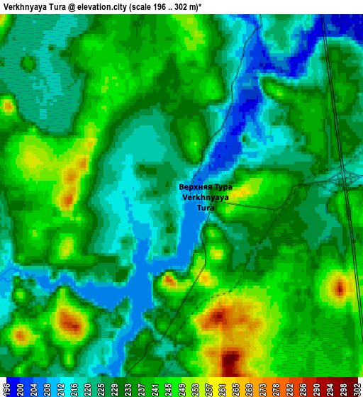 Zoom OUT 2x Verkhnyaya Tura, Russia elevation map