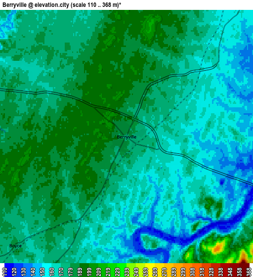 Zoom OUT 2x Berryville, United States elevation map