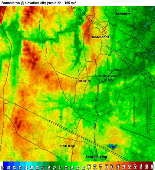 Zoom OUT 2x Brambleton, United States elevation map