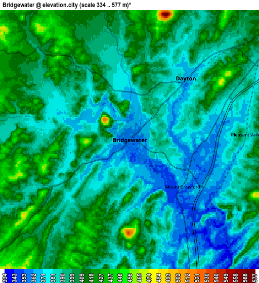 Zoom OUT 2x Bridgewater, United States elevation map