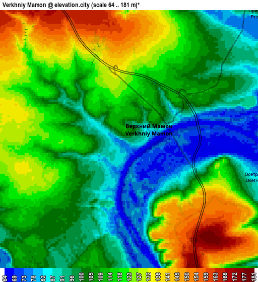 Zoom OUT 2x Verkhniy Mamon, Russia elevation map