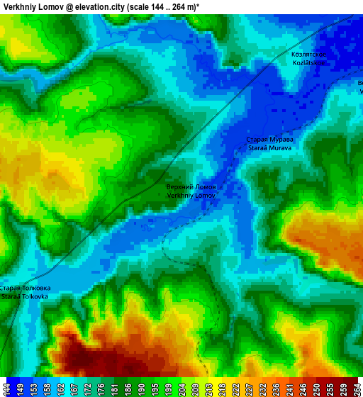 Zoom OUT 2x Verkhniy Lomov, Russia elevation map