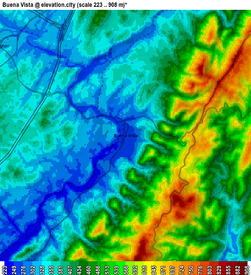 Zoom OUT 2x Buena Vista, United States elevation map