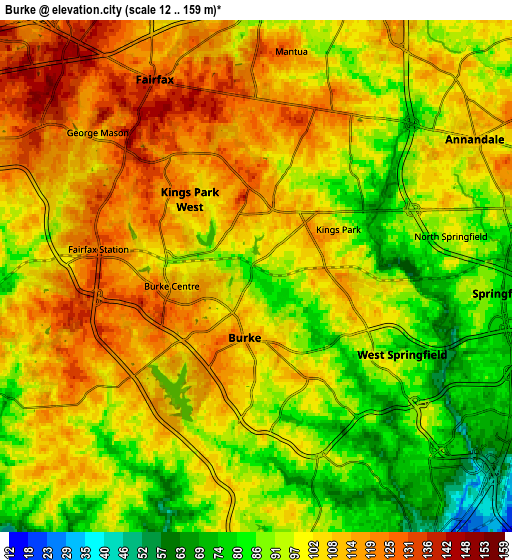 Zoom OUT 2x Burke, United States elevation map