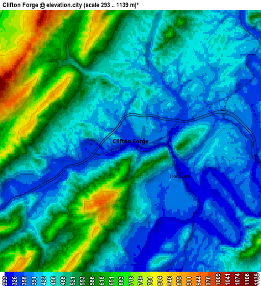 Zoom OUT 2x Clifton Forge, United States elevation map