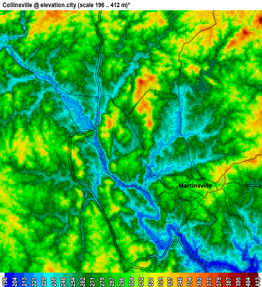 Zoom OUT 2x Collinsville, United States elevation map