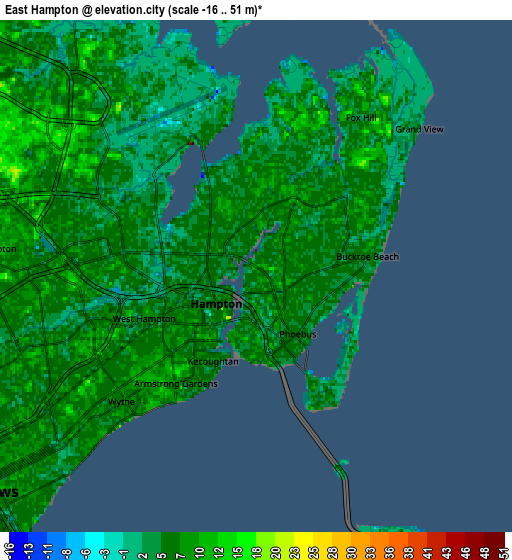 Zoom OUT 2x East Hampton, United States elevation map