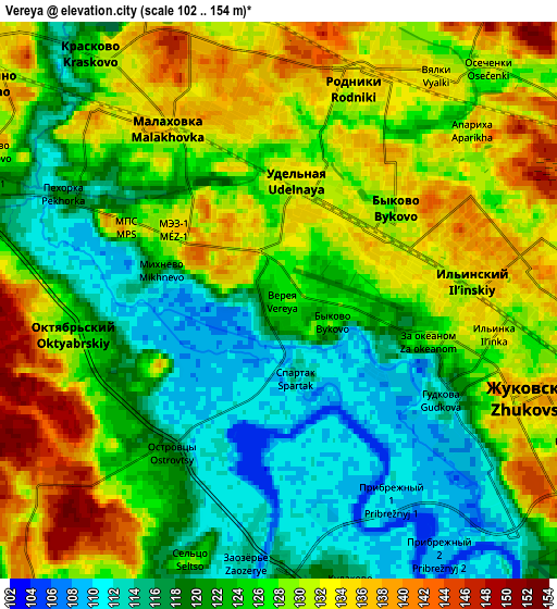 Zoom OUT 2x Vereya, Russia elevation map