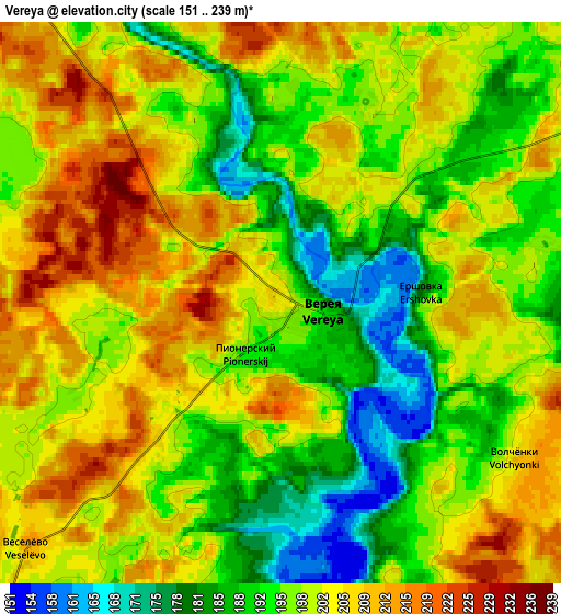 Zoom OUT 2x Vereya, Russia elevation map