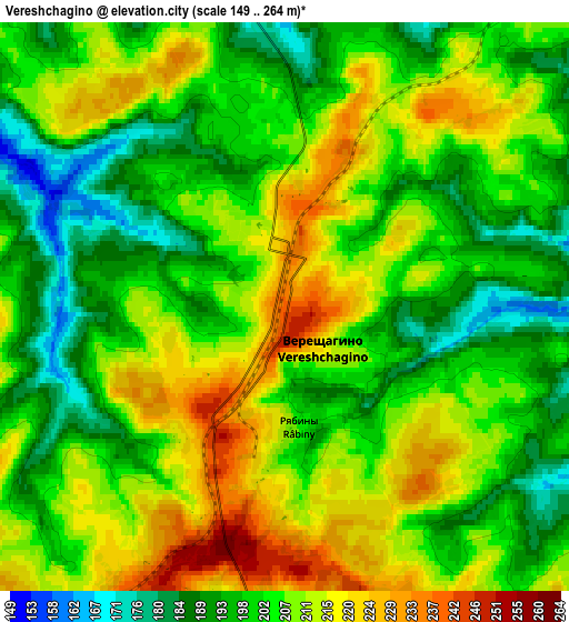 Zoom OUT 2x Vereshchagino, Russia elevation map