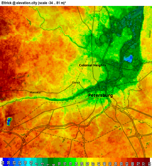 Zoom OUT 2x Ettrick, United States elevation map