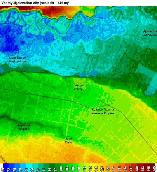 Zoom OUT 2x Ventsy, Russia elevation map