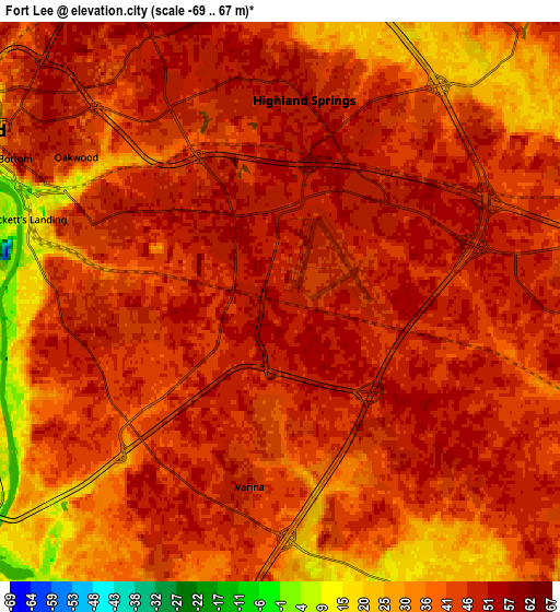 Zoom OUT 2x Fort Lee, United States elevation map