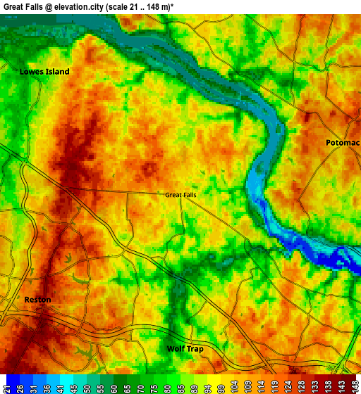 Zoom OUT 2x Great Falls, United States elevation map