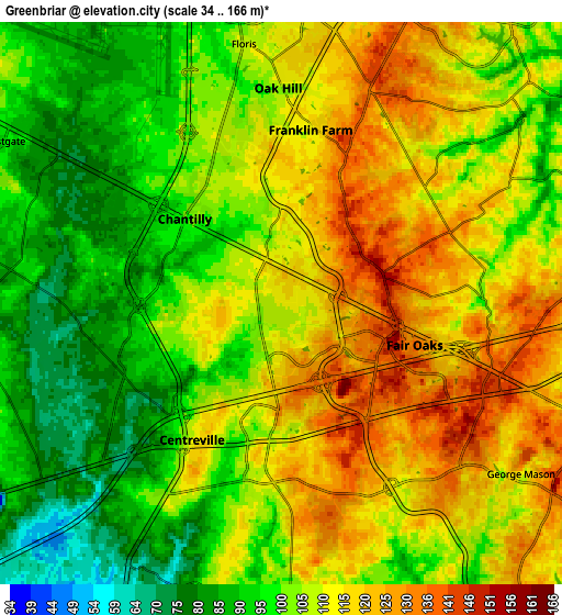 Zoom OUT 2x Greenbriar, United States elevation map