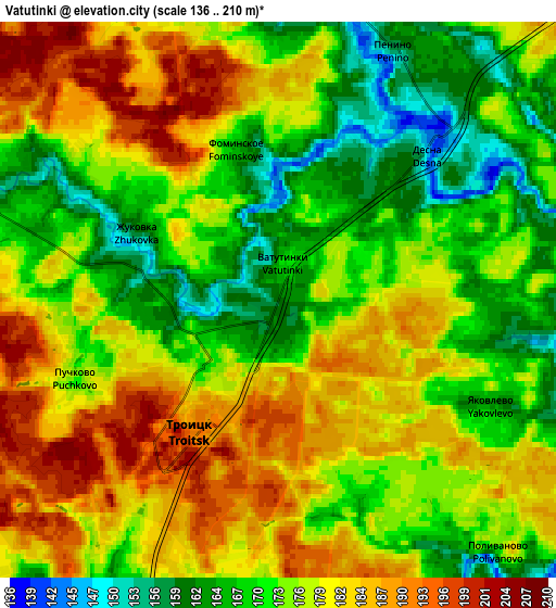 Zoom OUT 2x Vatutinki, Russia elevation map