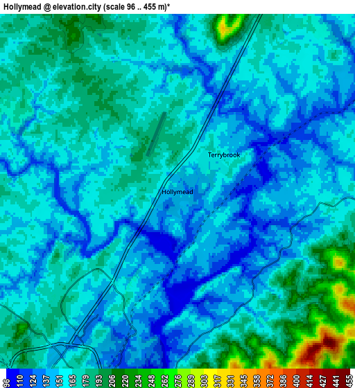 Zoom OUT 2x Hollymead, United States elevation map