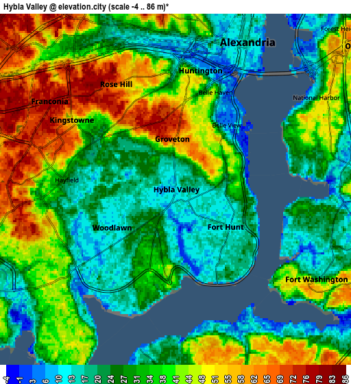 Zoom OUT 2x Hybla Valley, United States elevation map