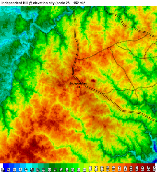 Zoom OUT 2x Independent Hill, United States elevation map