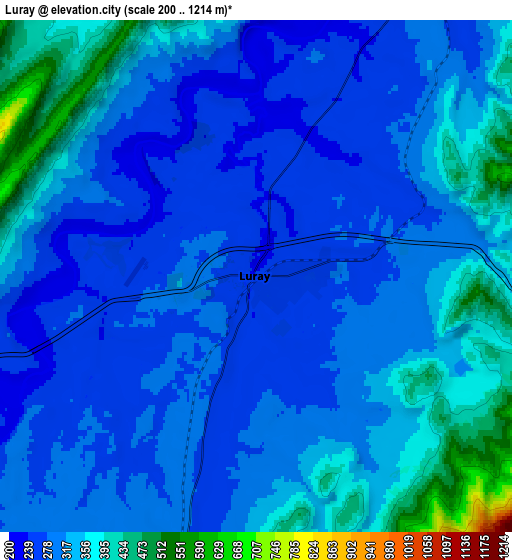 Zoom OUT 2x Luray, United States elevation map