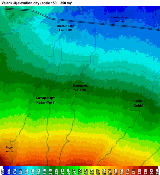 Zoom OUT 2x Valerik, Russia elevation map