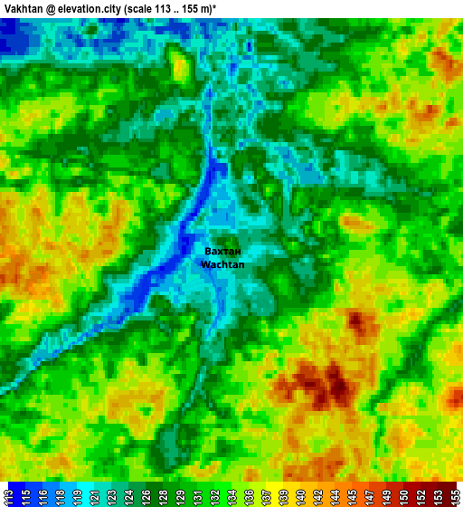 Zoom OUT 2x Vakhtan, Russia elevation map