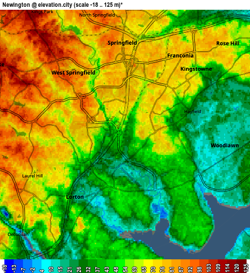 Zoom OUT 2x Newington, United States elevation map