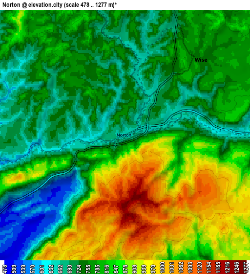 Zoom OUT 2x Norton, United States elevation map