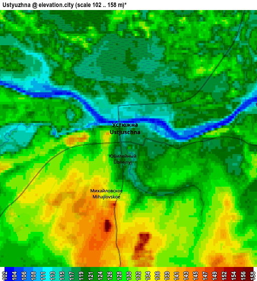 Zoom OUT 2x Ustyuzhna, Russia elevation map