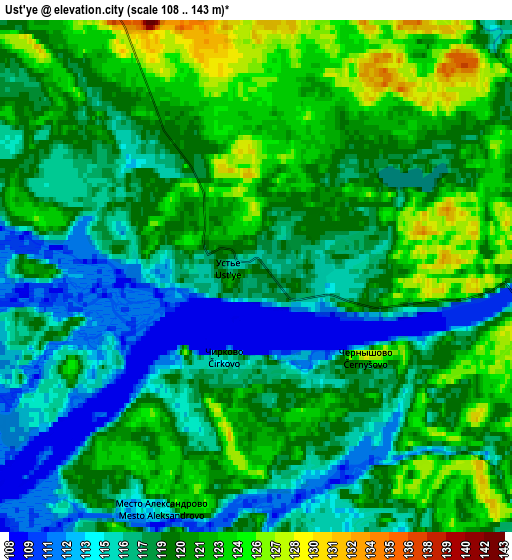 Zoom OUT 2x Ust’ye, Russia elevation map
