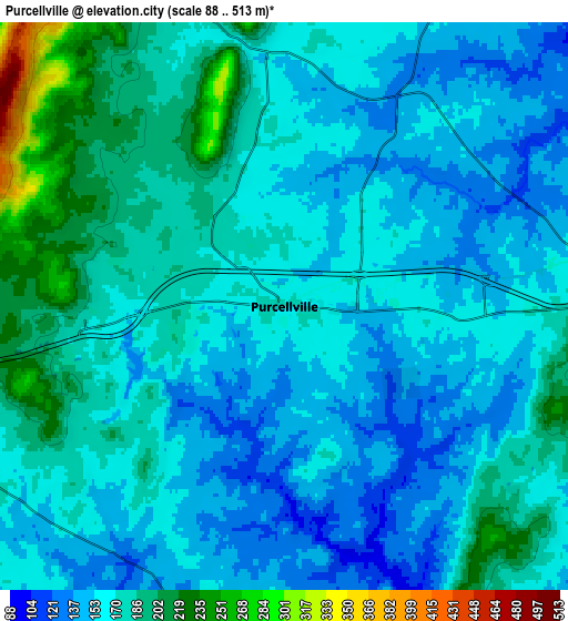 Zoom OUT 2x Purcellville, United States elevation map