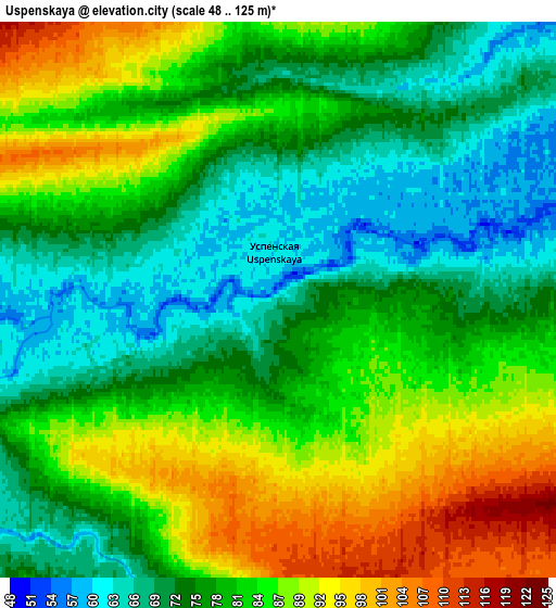 Zoom OUT 2x Uspenskaya, Russia elevation map