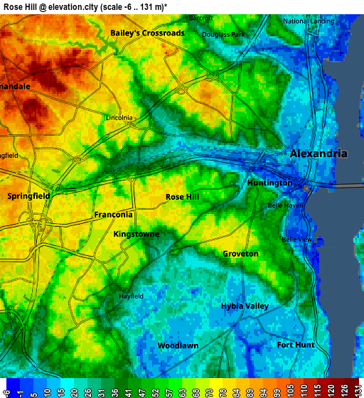 Zoom OUT 2x Rose Hill, United States elevation map