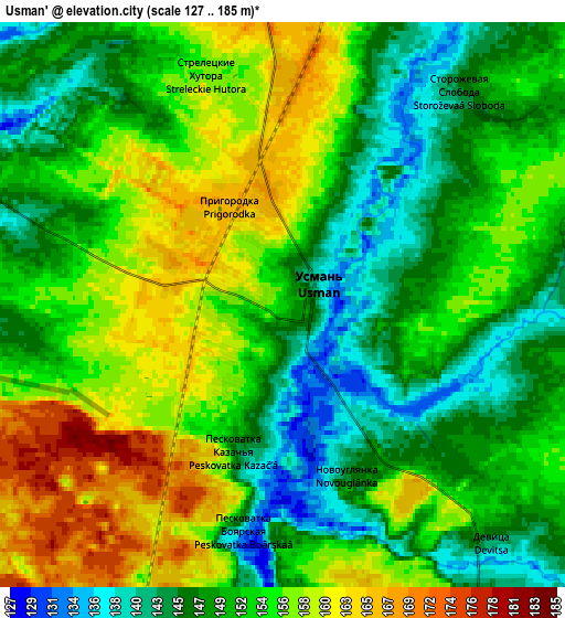 Zoom OUT 2x Usman’, Russia elevation map