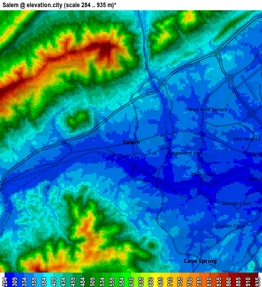 Zoom OUT 2x Salem, United States elevation map