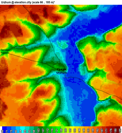 Zoom OUT 2x Urzhum, Russia elevation map