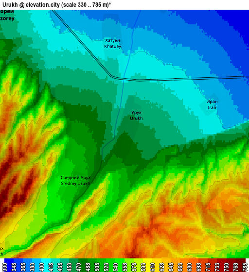 Zoom OUT 2x Urukh, Russia elevation map