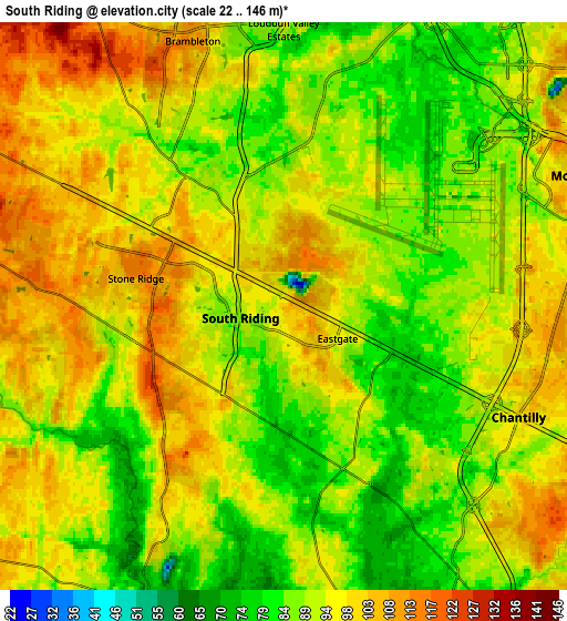 Zoom OUT 2x South Riding, United States elevation map