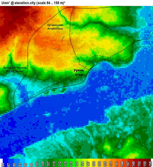 Zoom OUT 2x Uren’, Russia elevation map