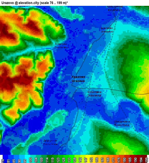 Zoom OUT 2x Urazovo, Russia elevation map