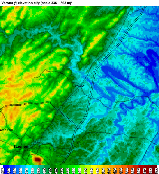 Zoom OUT 2x Verona, United States elevation map