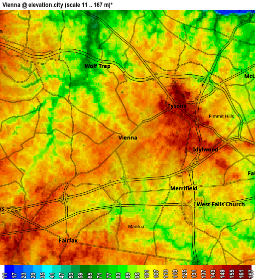 Zoom OUT 2x Vienna, United States elevation map