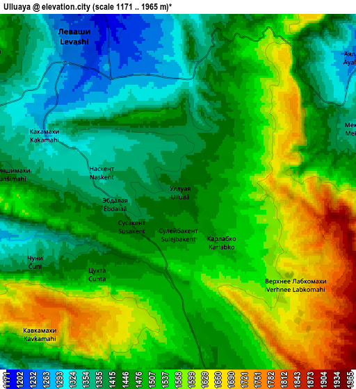 Zoom OUT 2x Ulluaya, Russia elevation map