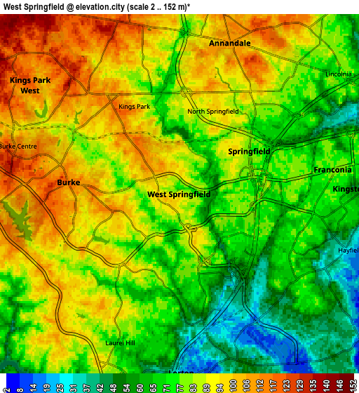 Zoom OUT 2x West Springfield, United States elevation map