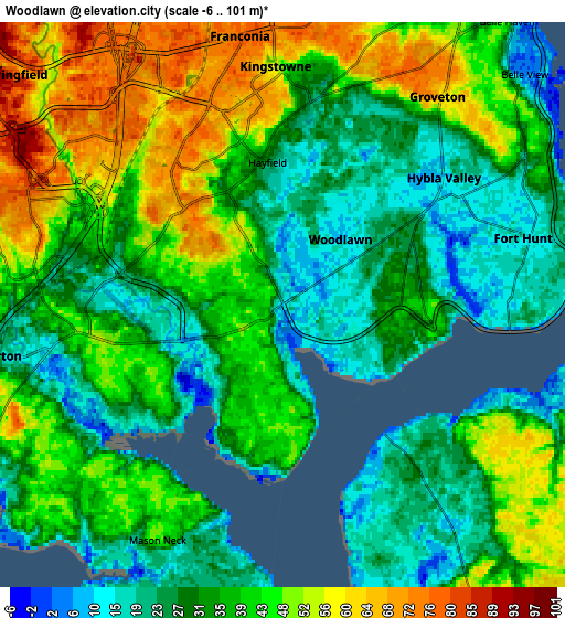 Zoom OUT 2x Woodlawn, United States elevation map