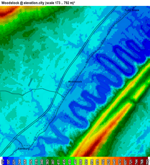 Zoom OUT 2x Woodstock, United States elevation map