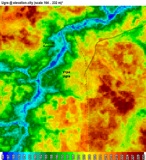 Zoom OUT 2x Ugra, Russia elevation map